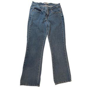 Lee Women Jeans Straight Leg Slender Secret Lower On The Waist Mid Rise Blue W28